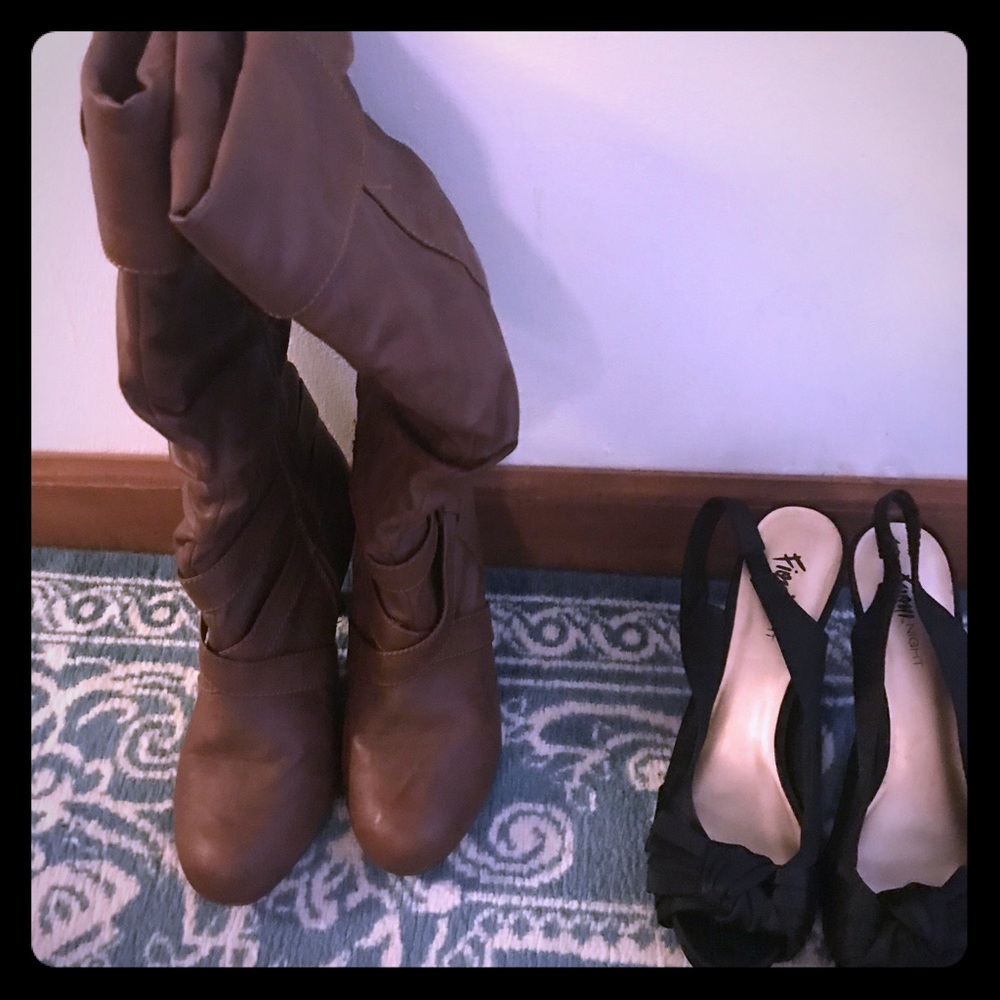 Boots and peep toe heels